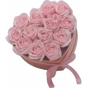 Mýdlo Ancient Wisdom Kytice z mýdlových růží ve tvaru srdce 13 ks 23,5 x 20 x 15 cm