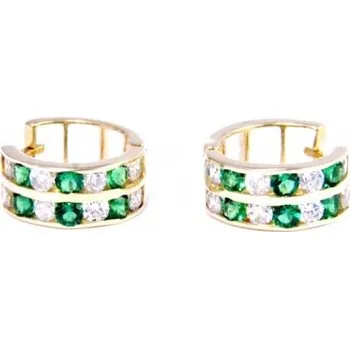 Náušnice Kroužky se zelenými zirkony Ø 12 mm