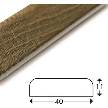 Stavební profil Ochranný profil 15, khaki dřevo, 4 cm × 1,1 cm × 100 cm