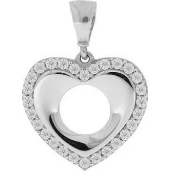 Přívěsek Bílé srdíčko se zirkony PS241