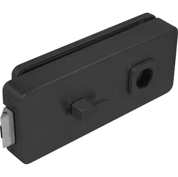 Dveřní kování MPK - UNIQUE R8 - ZÁMEK na skleněné dveře - WC kování na sklo WC set BS - Černá matná