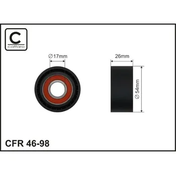 Vratná/vodicí kladka, klínový žebrový řemen Caffaro 46-98