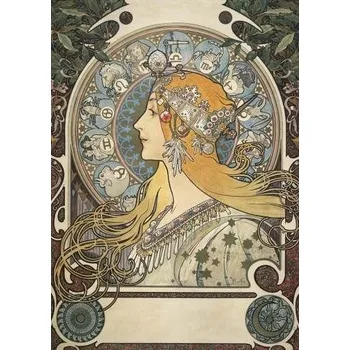 Kalendář Presco Group Pohled Alfons Mucha – Zodiac, krátký