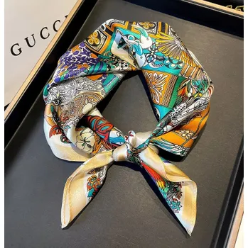 Šátek Hedvábný šátek vícebarevný 53x53 cm v dárkovém balení, WHITE ORCHID