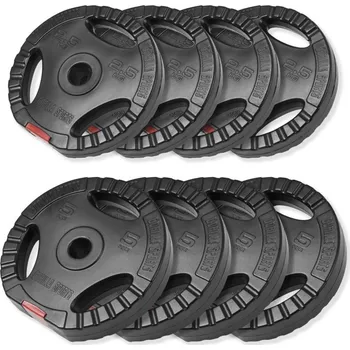 Gorilla Sports Sada plastových kotoučů, 4 x 2,5 kg, 4 x 5 kg