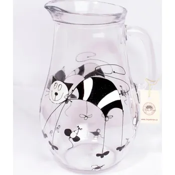 Džbán 1,8 l (sklo) - černobílé kočky