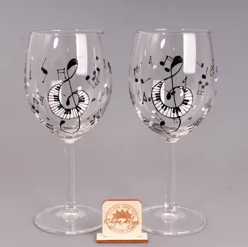 Sklenice Sada vínovek - noty s klaviaturou