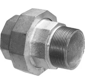 rozdělovač topení Ostatní výrobci Šroubení 331 2", na ploché těsnění, s vnitřním a vnějším závitem, voda, litina, pozink