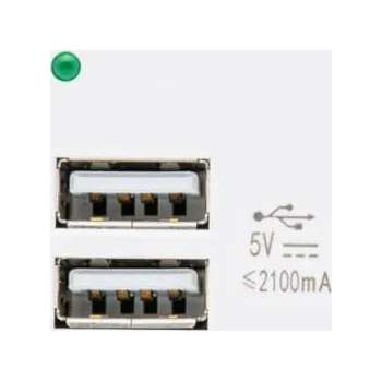 Elektrická zásuvka Zásuvka USBX2 s nabíječkou MacLean, Double, 2.1a Fast Charge, White, MCE728W