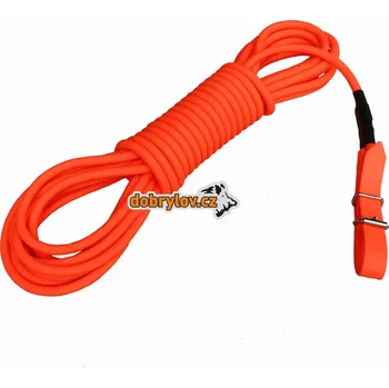 Vodítko pro psa edworld Barvářská PVC (Biothane) šňůra kulatá, oranžová, volitelný průměr a délka, ukončení přezkou Délka: 8 m, Průměr materiálu: 8
