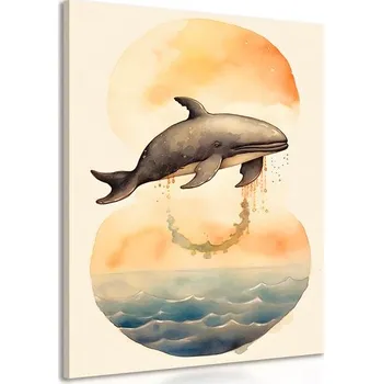 Obraz Dovido Obraz zasněná velryba v západu slunce
