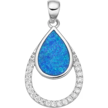 Přívěsek JKB Jewel Stříbrný přívěsek MYRA s modrým syntetickým opálem