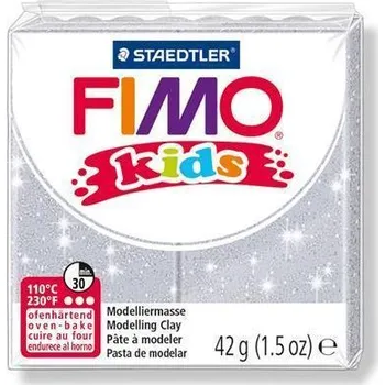 modelína a plastelína FIMO® kids 8030 modelovací hmota 42g - stříbrná se třpytkami (812)