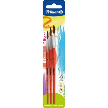 Umělecký štětec Vlasové kulaté štětce Pelikan 23 - sada 3 ks, velikosti 4, 6, 8