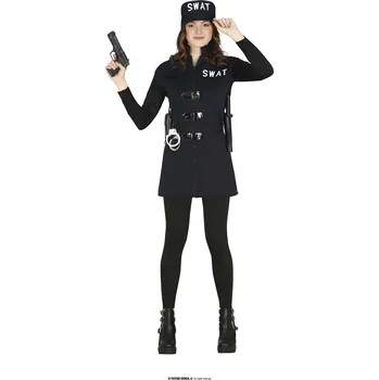 Karnevalový kostým Guirca Speciální jednotka S.W.A.T. dámský kostým Velikost: 14 – 16 let