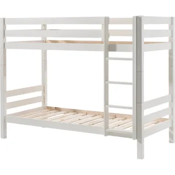 Dětská postel Vyšší bílá borovicová dvoupatrová postel Vipack Pino 90 x 200 cm