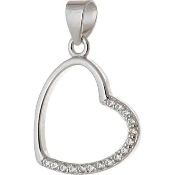 Přívěsek Stříbrný přívěšek srdce se zirkony AGH262