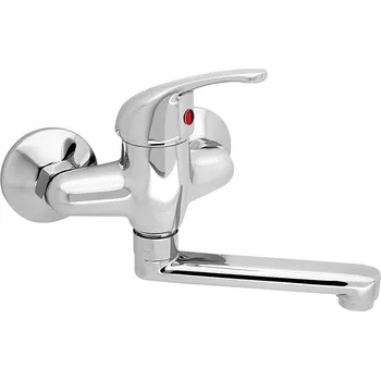 Vodovodní baterie Slovarm - EA.3511.A15-100 - Baterie dřezová nástěnná, ramínko ploché, L 150 mm, rozteč 100 mm - 480208