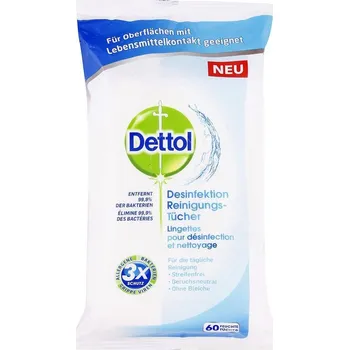 Vlhčený ubrousek Dettol antibakteriální čisticí ubrousky 60 ks