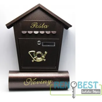 Poštovní schránka SATOS Poštovní schránka ŠTĚPÁN s rourou na noviny Barevné provedení: antická měď