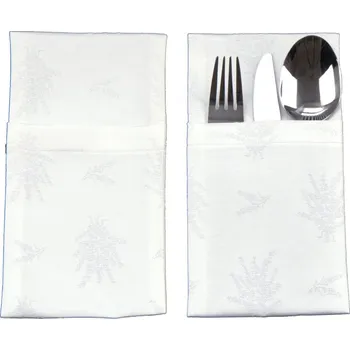 HEDVA ČESKÝ BROKÁT Kapsa na příbory Odaska set 2 ks LEVANDULE bílá