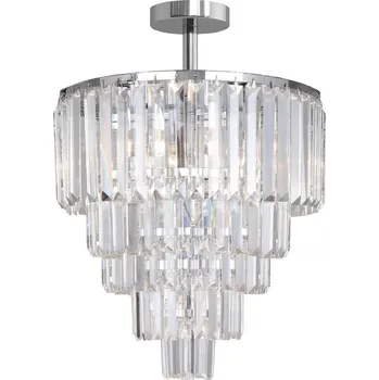 Zuma Line Křišťálové, stropní svítidlo Amedeo 6+3+1, Ø50cm Barva: Stříbrná