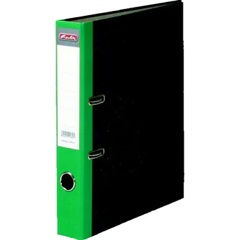 Pořadač mramorový A4/5cm pákový Herlitz - zelený hřbet