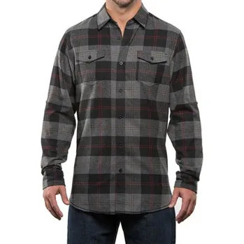 Pánská košile Burnside Pánská flanelová košile BU8210 Black - Steel -Checked M