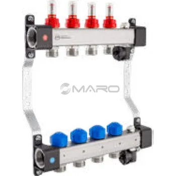 Stavebniny KAN-therm Rozdělovač podlahový UFST nerezový, s automatickým odvzdušněním pro 8 okruhů, 490 mm, 1316157083
