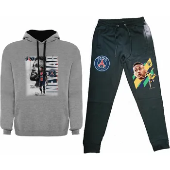 Tepláková Souprava Neymar Barva: Šedá melírová, Velikost: XS - 158/164 - 12/14let