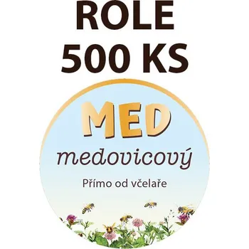 Etiketa na víčko - 4 modrá - Med medovicový ROLE 500 KS