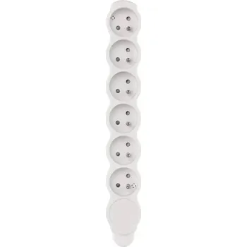 Elektrická zásuvka zásuvka šestinásobná na prodlužku P0600N bílá