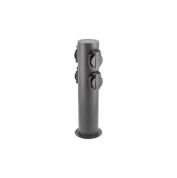 Venkovní osvětlení GTV Zahradní sloupek CORTA-P 36, IP54, AC220-240V, 50-60Hz, 4*Schucko zásuvka, max.3500W, sloupek, grafitová