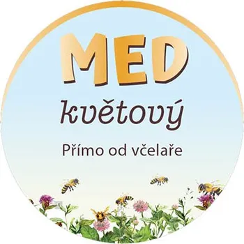 Etiketa na víčko - 4 modrá - Med květový