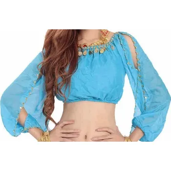 Top na břišní tance Šehrezáda světle modrá L