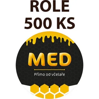 Etiketa na víčko - 2 černá - Med ROLE 500 KS