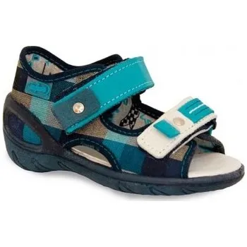 Chlapecké bačkory Sandálky Befado modré s koženou stélkou velikost: 26