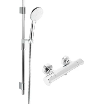 Sprchová baterie SAT Dark se sprchovým setem 150 mm chrom SATBSDA268CRSET