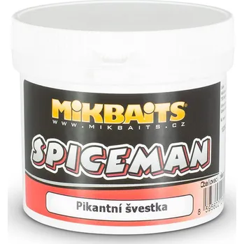 Boilies Mikbaits obalovací boilie těsto Spiceman 200g Příchuť: Pikantní švestka