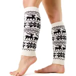 VFstyle bílé vánoční pletené návleky na nohy sobi 40 cm