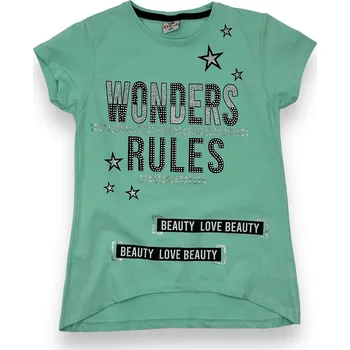 Dívčí tričko Oliva Dívčí mentolové tričko s krátkým rukávem VALENTYNA Barva: Mentolová, Velikost: 146