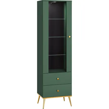 Knihovna Nábytek PEGAS s.r.o. Vitrína FOREST 01, Labrador/Zlatá