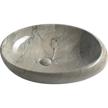 SAPHO DALMA keramické umyvadlo na desku, 68x44 cm, grigio