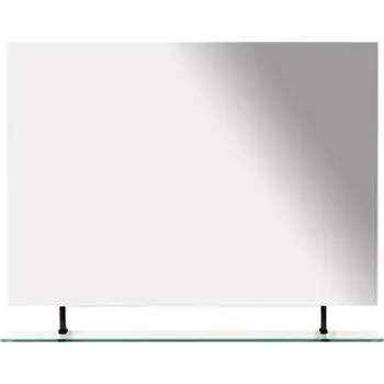 Zrcadlo SAPHO WEGA zrcadlo s policí 90x80cm, černá mat