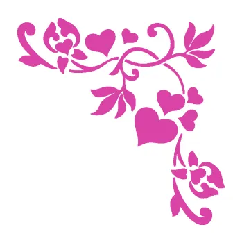 Samolepící dekorace Květina dekor 042 pravá rohová se srdíčky (16 - růžová) SAMOLEPKA NA AUTO, NÁLEPKA, FÓLIE, POLEP, TUNING, VLASTNÍ TEXT, TISK, AUTOSAMOLEPKY.cz, POLEPY, OBRÁZEK, LOGO, 3D STICKERS