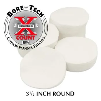 Čištění zbraně BoreTech Bavlněné kulaté vytěráky X-Count pro brokovnice 20GA - 10GA (500ks)