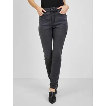 Dámské oblečení Tmavě šedé dámské skinny fit džíny