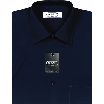 Pánská košile Pánská košile AMJ jednobarevná JK087, tmavě modrá, krátký rukáv, vel. 39