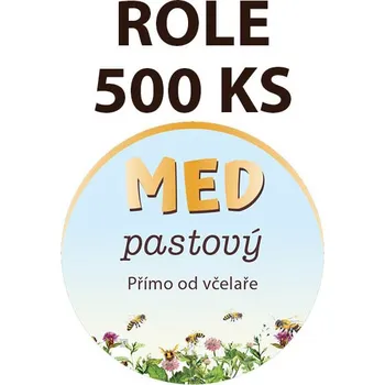 Etiketa na víčko - 4 modrá - Med pastový ROLE 500 KS