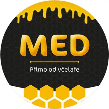 Etiketa na víčko - 2 černá - Med